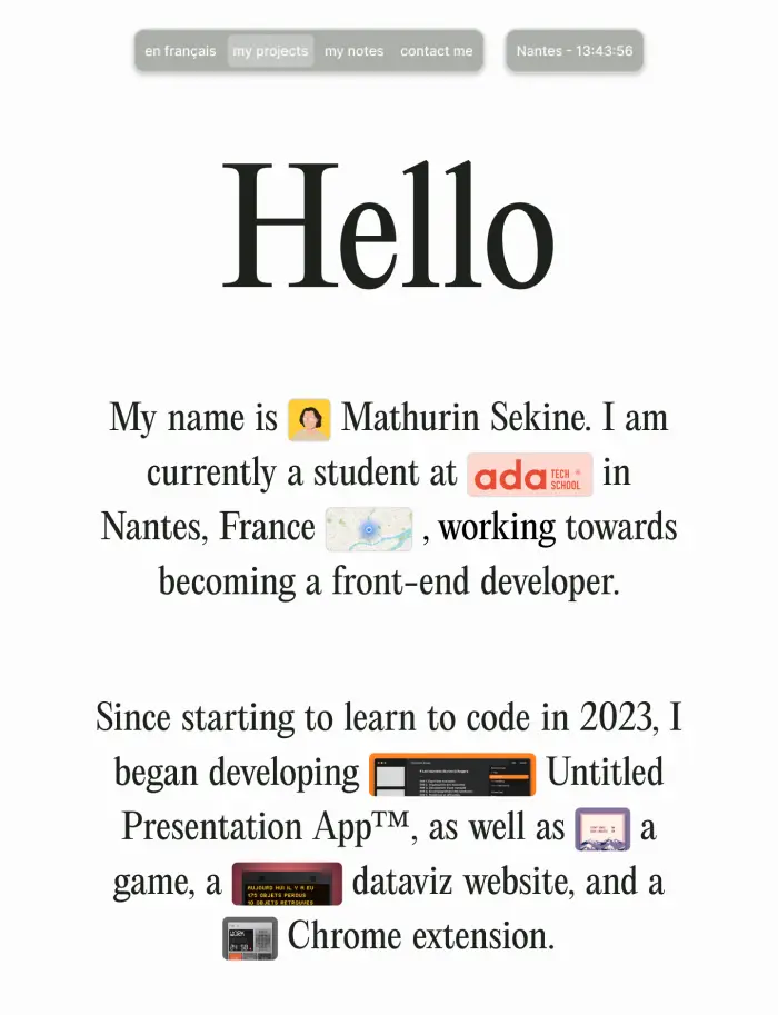 4th iteration - navbar at the top, welcome message, and paragraphs with images and between words.