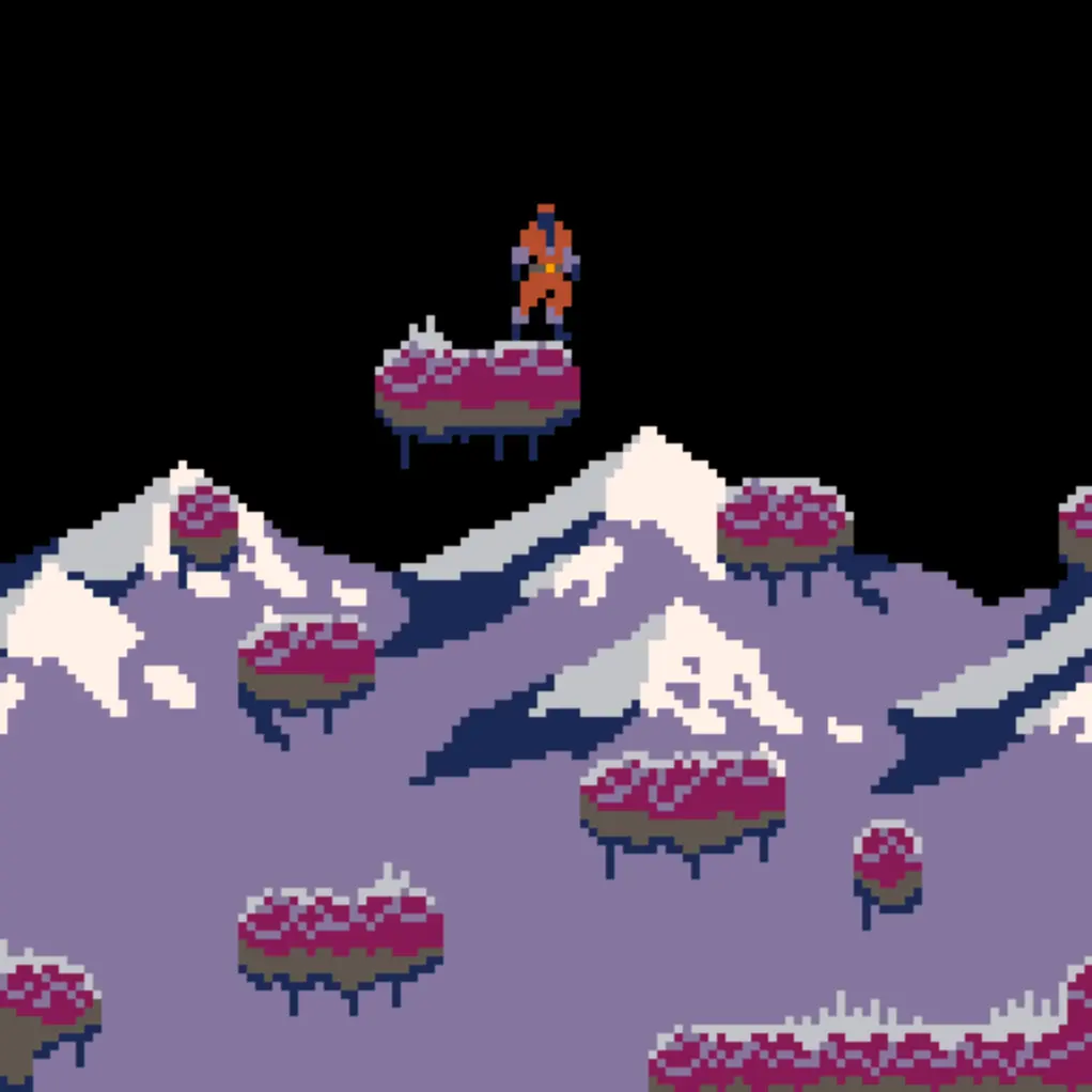 The game's level. A platformer with a little man that needs to get to the other side.
